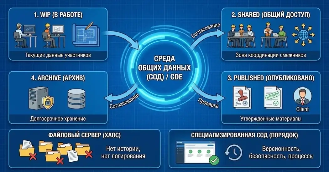 Среда общих данных (СОД) – что это? Для чего нужна СОД в строительстве? 
